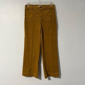 LOFT The Palmer High Rise Wide Leg Corduroy Pants Camel Brown Patch Pockets 6